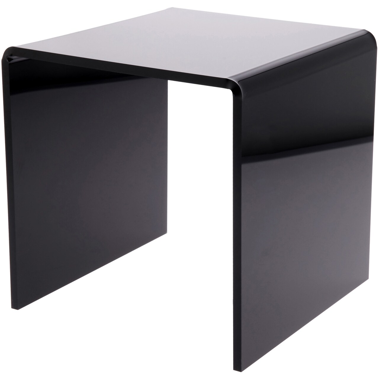 Plymor Black Acrylic Square Display Riser, 10" H x 10" W x 10" D (3/8" thick)